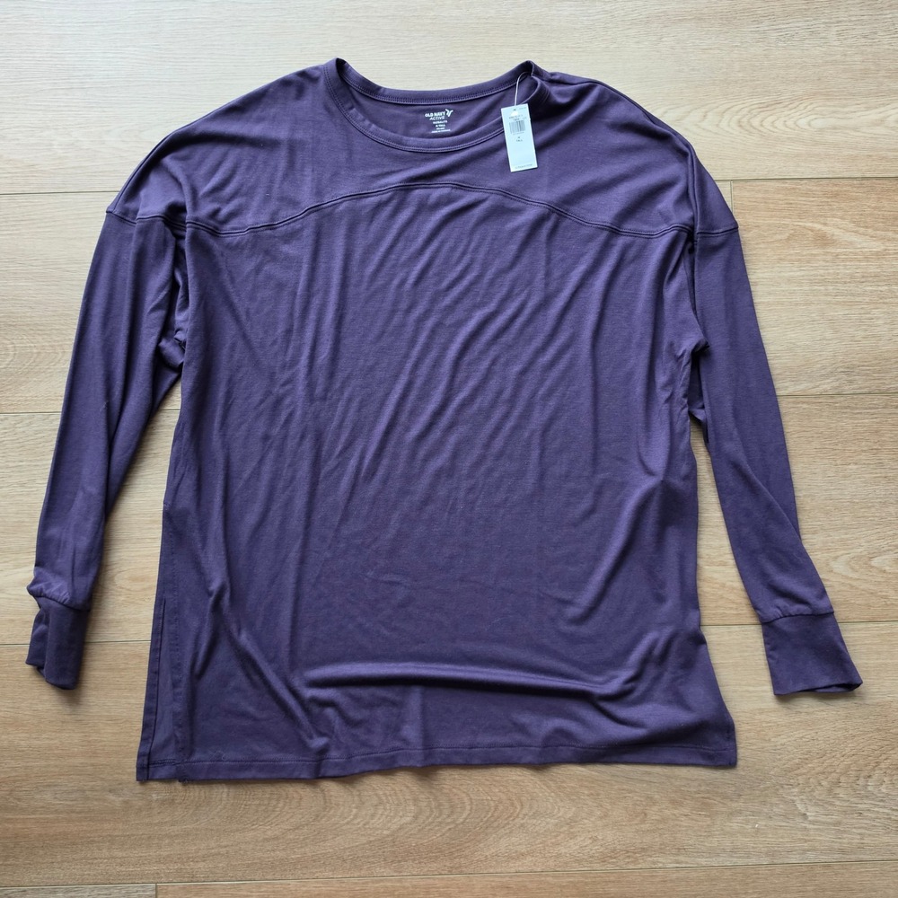 Old Navy Active Women M Tall Purple Ultralite Go-Dry Long Sleeve Top